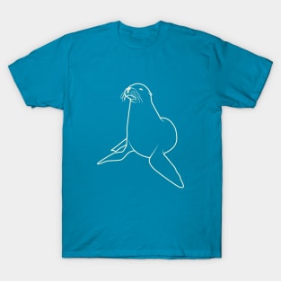 Cute Seal Aesthetic Lineart T-Shirt